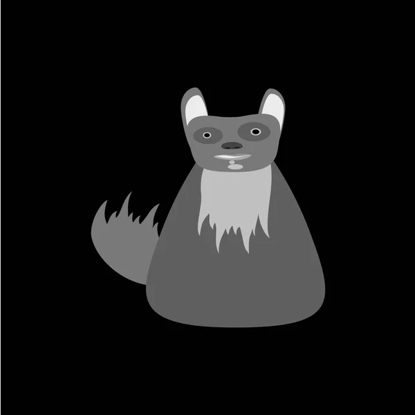 Grauer Hund Isoliert Auf Schwarzem Hintergrund — Stockvektor