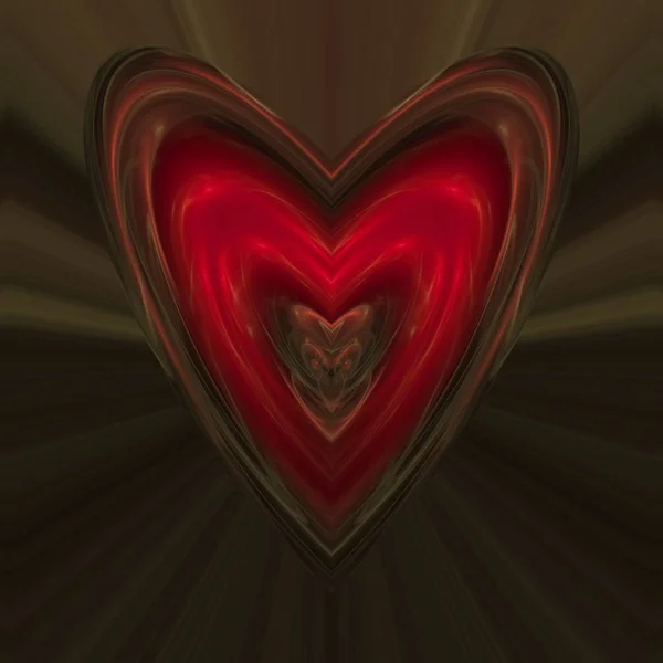 Massive Red Fractal Heart — Stock Photo, Image