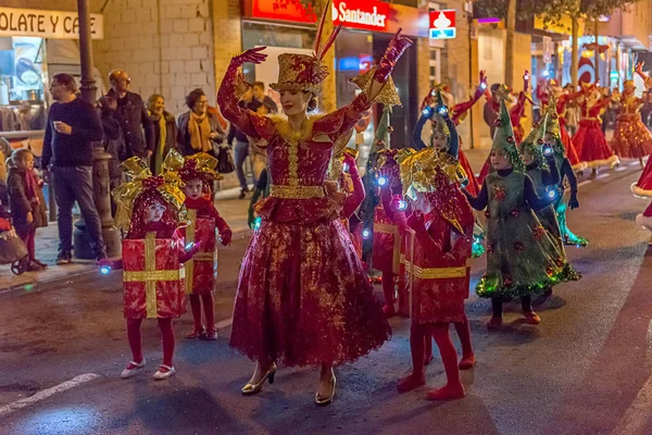 Χριστουγεννιάτικη Παρέλαση Συμμετέχοντες Ισπανία Μούρθια Σαν Πέδρο Δελ Πινατάρ Δεκεμβρίου — Φωτογραφία Αρχείου