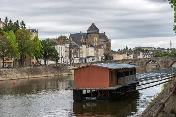 Middeleeuwse Wasserij Oevers Van Rivier Mayenne Stad Van Laval Mayenne — Stockfoto