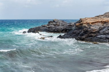 Akdeniz La Manga ve Cabo de Palos, Murcia, İspanya yakınındaki fırtınası.