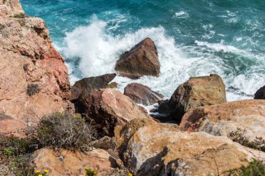 Akdeniz La Manga ve Cabo de Palos, Murcia, İspanya yakınındaki fırtınası.