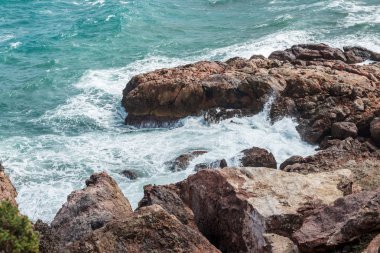 Akdeniz La Manga ve Cabo de Palos, Murcia, İspanya yakınındaki fırtınası.