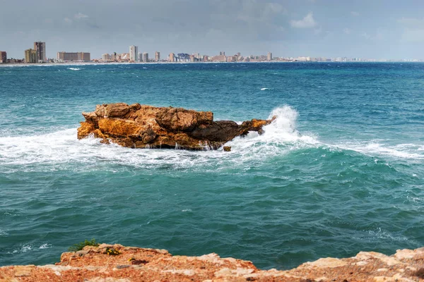 Tempestade Mar Mediterrâneo Perto Manga Cabo Palos Múrcia Espanha — Fotografia de Stock