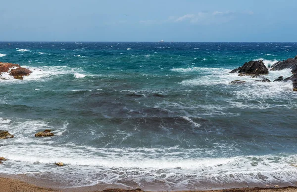 Tormenta Mar Mediterráneo Cerca Manga Cabo Palos Murcia España —  Fotos de Stock