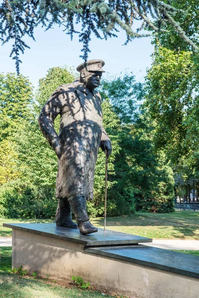 Monument Till Winston Churchill Bredvid Petit Palais Paris Frankrike Augusti — Stockfoto