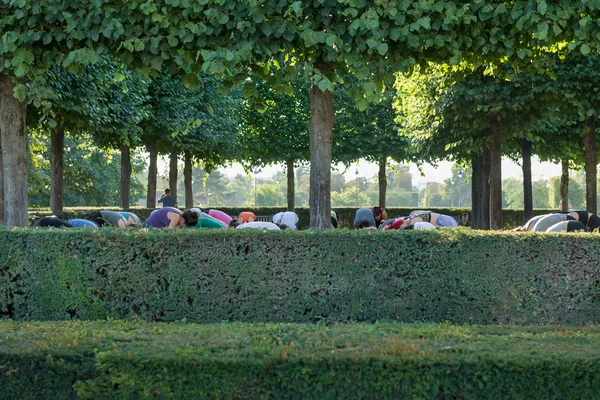 Clases Yoga Louvre París Francia Agosto 2018 —  Fotos de Stock