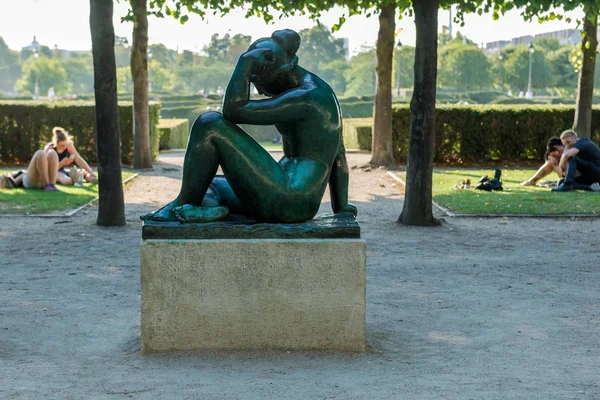 Skulptur Aristide Maillol Medelhavet Parken Louvren Paris Frankrike Augusti 2018 — Stockfoto