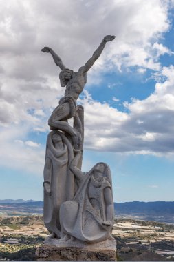 İsa'nın Kutsal Kalp balkona giderken Heykeller. Totana. Murcia. İspanya. 