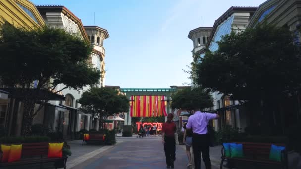 Suzhou China Agosto 2020 Los Clientes Están Caminando Por Calle — Vídeo de stock