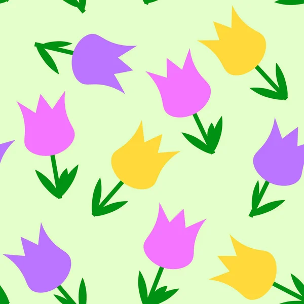 Modèle Sans Couture Avec Des Tulipes Colorées — Image vectorielle