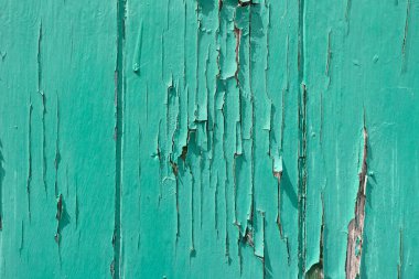 Mavi-yeşil boyalı ahşap arkaplan veya doku