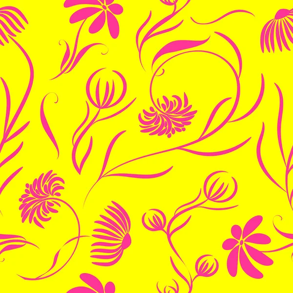 Abstrakter Floraler Hintergrund Nahtloses Muster — Stockvektor