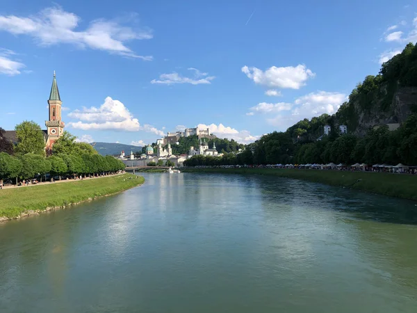Rio Salzach Salzburgo Áustria — Fotografia de Stock