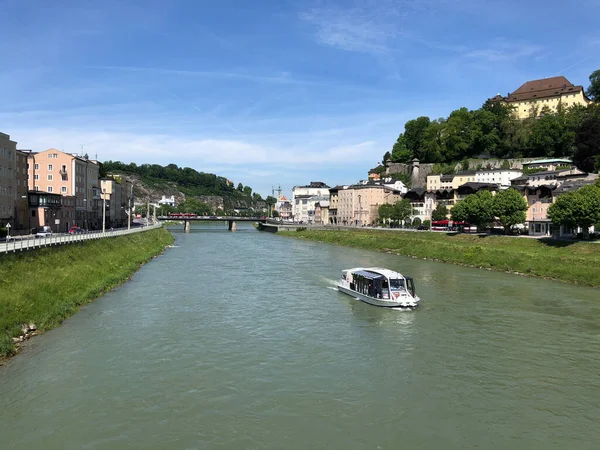 Crociera Sul Fiume Salzach Salisburgo Austria — Foto Stock