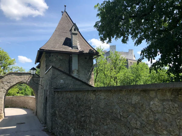 Portão Bregerwehr Monchsberg Salzburgo Áustria — Fotografia de Stock