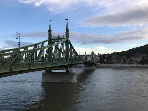 Liberty Bridge Över Floden Danube Budapest Ungern — Stockfoto