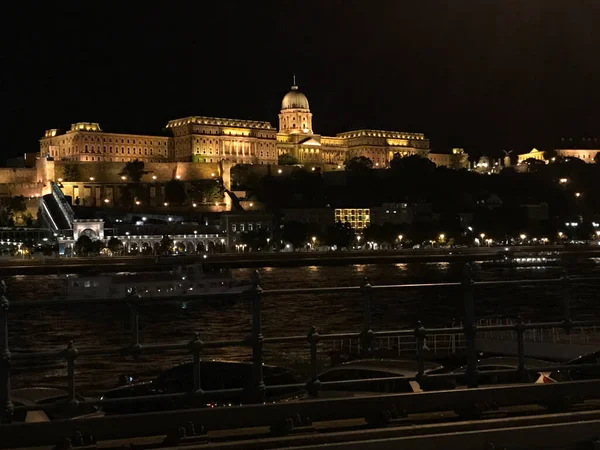 Buda Castle Night Budapest Hungary — Stock Photo, Image