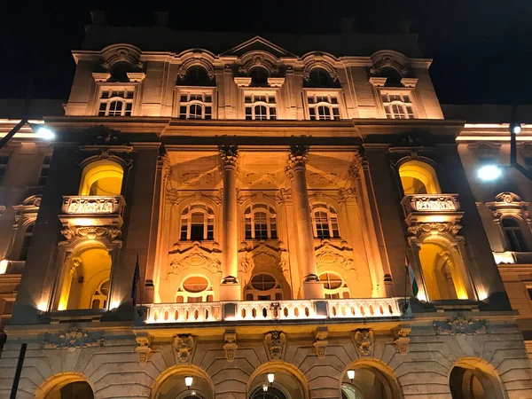 Universidade Eotvos Lorand Noite Budapeste Hungria — Fotografia de Stock