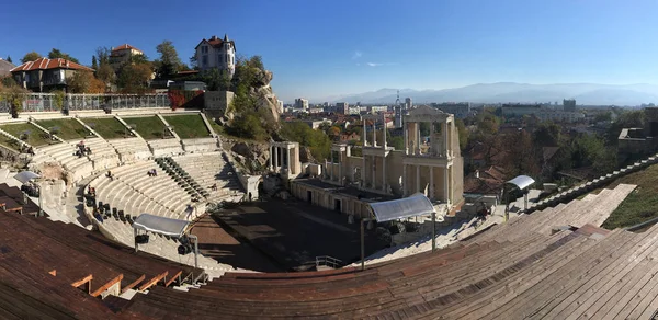 Panorama Dal Teatro Antico Plovdiv Bulgaria — Foto Stock