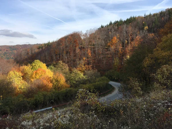 Straße Durch Eine Herbstliche Landschaft Bulgarien — Stockfoto