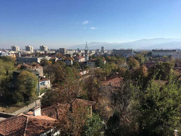 Uitzicht Oude Stad Vanuit Het Romeinse Theater Van Plovdiv Bulgarije — Stockfoto