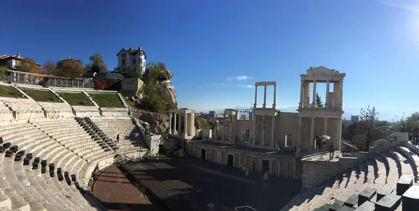 Панорама Римського Театру Пловдивської Болгарії — стокове фото