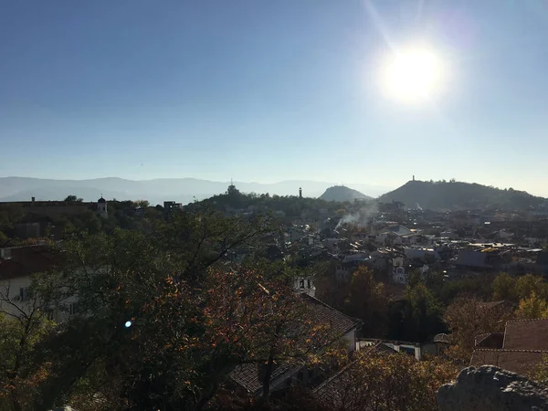 Вид Холма Небет Тепе Город Пловдив Болгария — стоковое фото