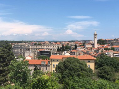 Pula Hırvatistan 'daki Venedik kalesinden manzara
