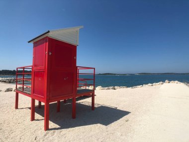 Valbandon Hırvatistan plajındaki muhafız evi