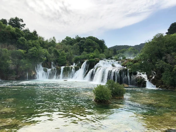 Vízesések Krka Nemzeti Parkban Horvátország — Stock Fotó