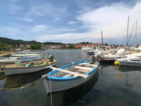 Boote Hafen Der Stadt Preko Kroatien — Stockfoto