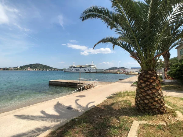 Ferry Muelle Preko Isla Ugljan Croacia — Foto de Stock