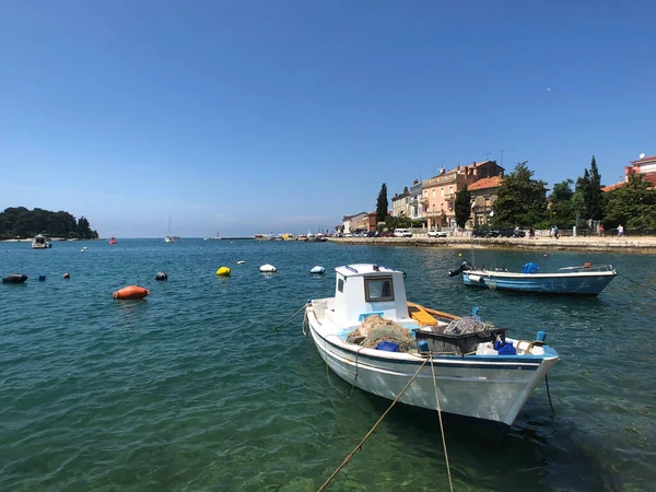 Barco Pesca Paseo Marítimo Rovinj Croacia —  Fotos de Stock
