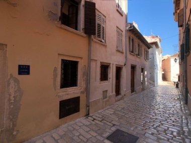 Eski Rovinj Hırvatistan 'da sokak
