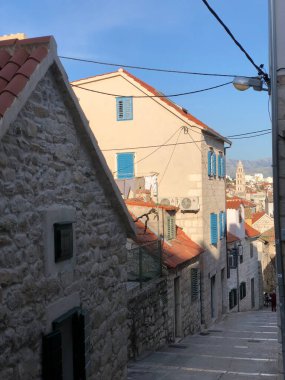 Eski Split Hırvatistan kasabasındaki merdivenler