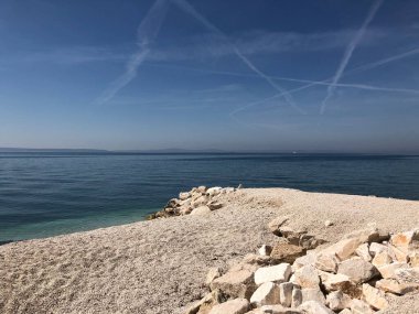 Hırvatistan 'ın Stobrec kentinin etrafındaki sahil