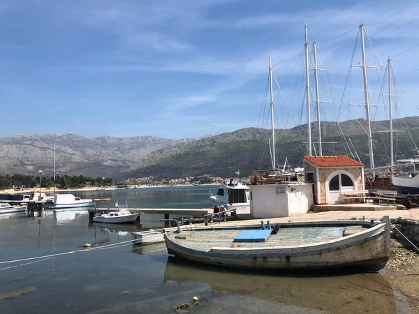 Barcos Bahía Stobrec Croacia — Foto de Stock