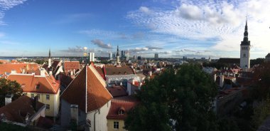 Tallinn Estonya 'dan Panorama Genel Görünümü