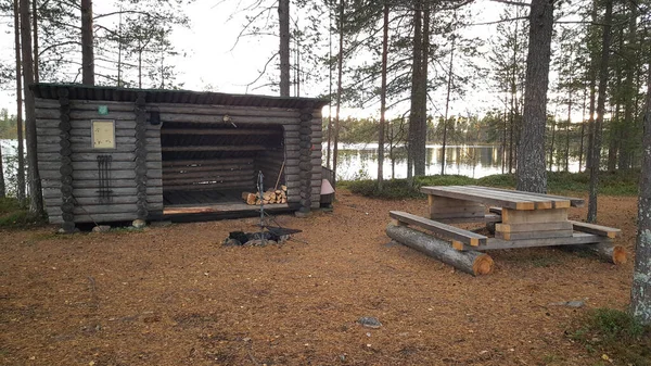 Grillezési Lehetőség Oulanka Nemzeti Parkban Finnország — Stock Fotó