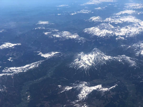 Flying Snowy Alps Europe — Stock Photo, Image