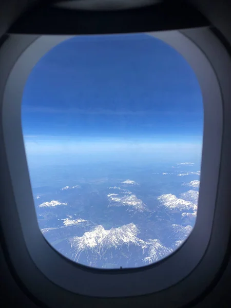 Voando Sobre Alpes Nevados Europa — Fotografia de Stock