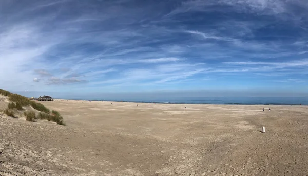 Friesland Ameland Adasındaki Plajdan Panoramik Manzara Hollanda — Stok fotoğraf