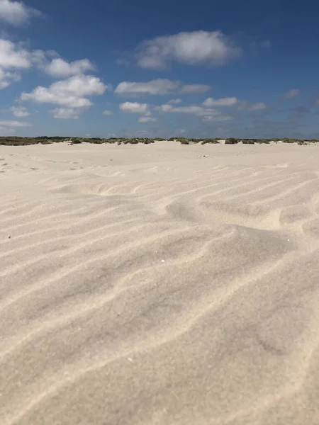 Sabbia Bianca Sulla Spiaggia Schiermonnikoog Nei Paesi Bassi — Foto Stock