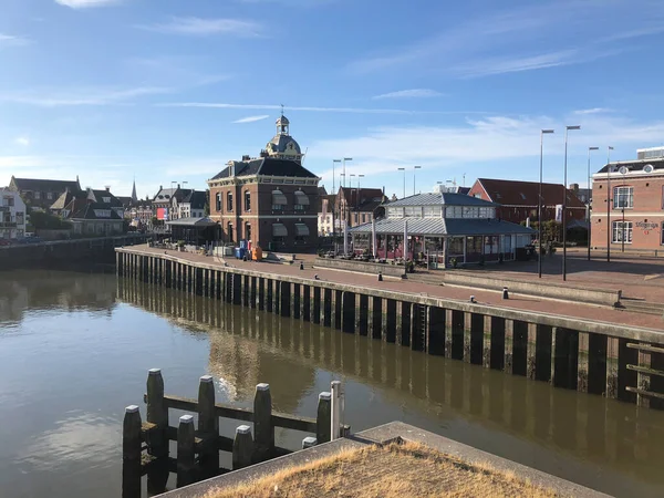 Oude Buitenhaven Canal Harlingen Friesland Países Baixos — Fotografia de Stock