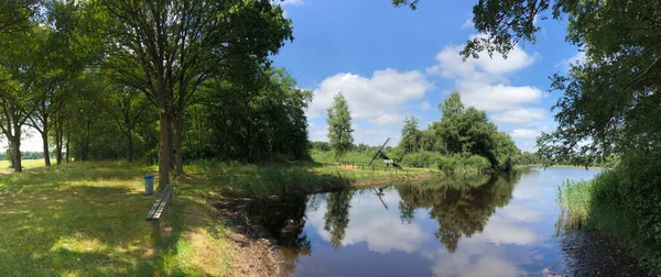 Panorama Vom Stobbepoele See Rund Elsloo Friesland Niederlande — Stockfoto