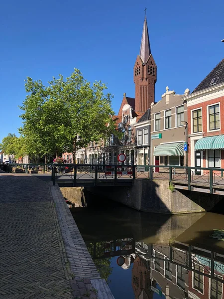 Bolsward Friesland Daki Kanal Hollanda — Stok fotoğraf