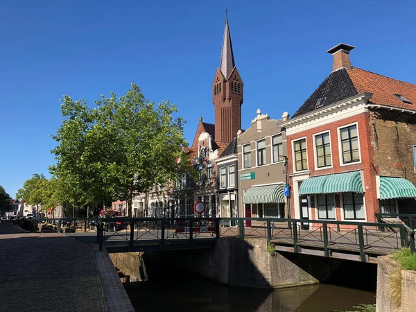 Bolsward Friesland Daki Kanal Hollanda — Stok fotoğraf