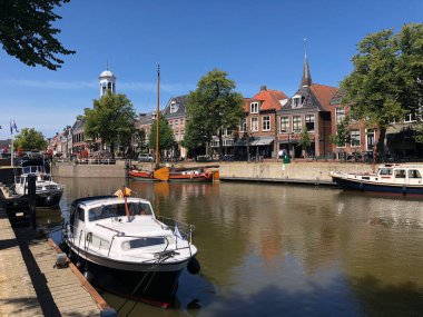 Kanal Het Grootdiep, Dokkum, Friesland Hollanda