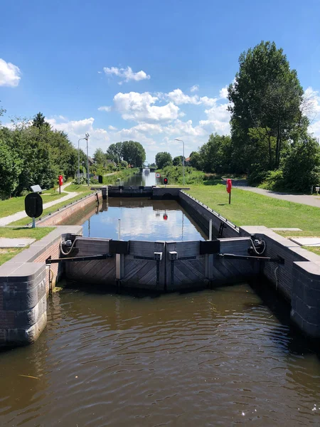 Kanaalsluis Veenhoop Friesland — Stockfoto